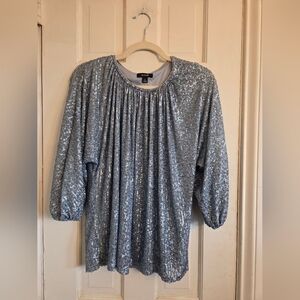 Alfani Light Blue Sequin Blouse